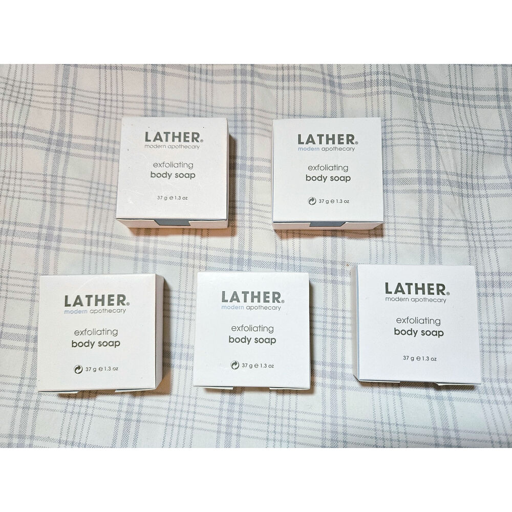 NIB Lather Modern Apothecary Exfoliating Body Soap, Travel 37g Lot of 5